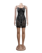 Sexy Slim Fit Rhinestone Tassel Dress WINNIEYA
