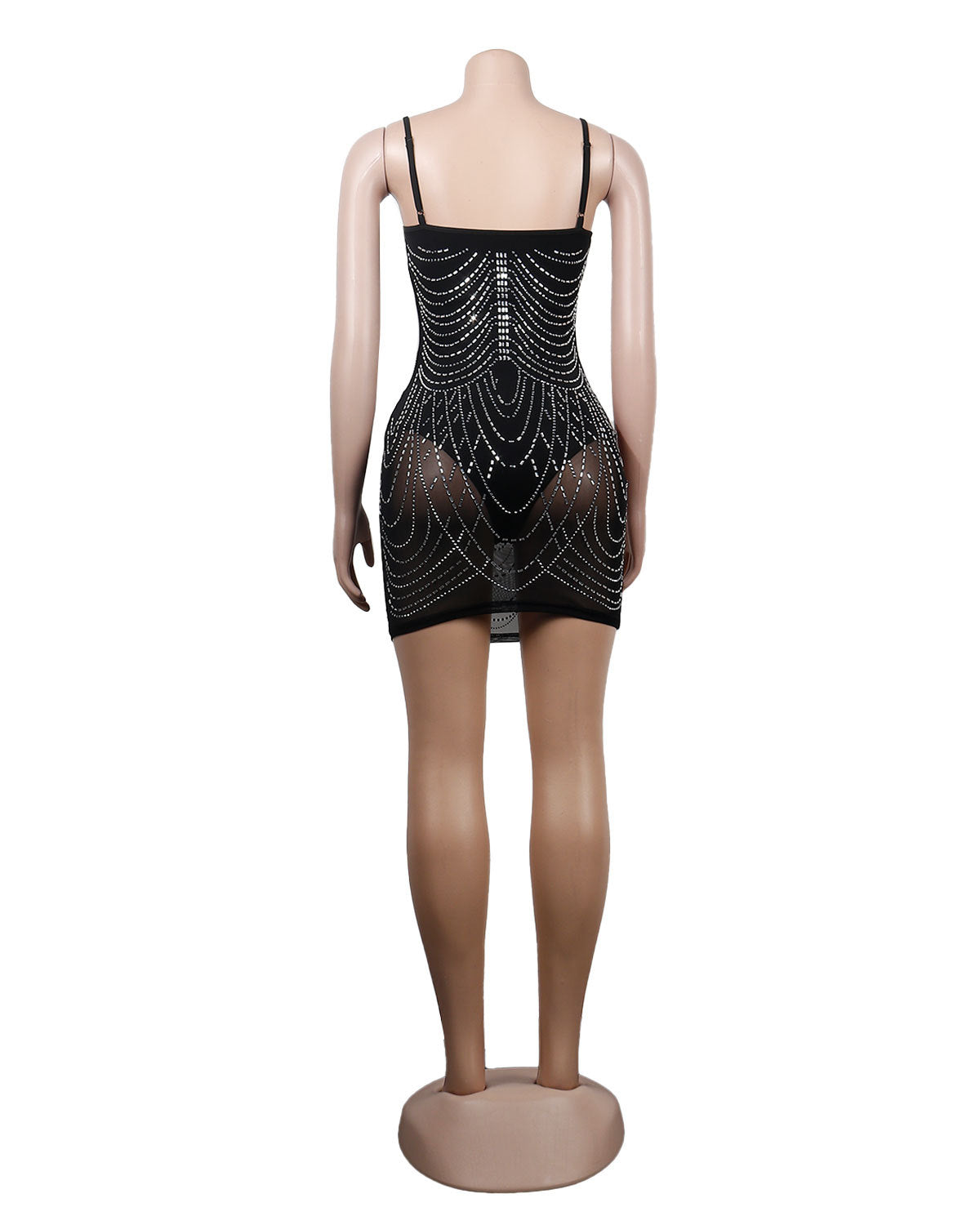 Sexy Slim Fit Rhinestone Tassel Dress WINNIEYA