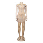 Sexy Slim Fit Rhinestone Tassel Dress WINNIEYA