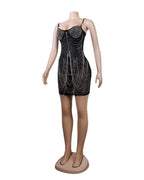 Sexy Slim Fit Rhinestone Tassel Dress WINNIEYA