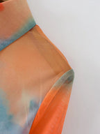 Camisa de manga larga teñida con lazo para primavera y verano, holgada, elegante y con cuello elegante para mujer.
