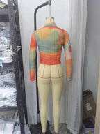 Camisa de manga larga teñida con lazo para primavera y verano, holgada, elegante y con cuello elegante para mujer.