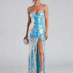 Summer Sequin Split Sling Wedding Bridesmaid Dress Women Evening Dress RayWin