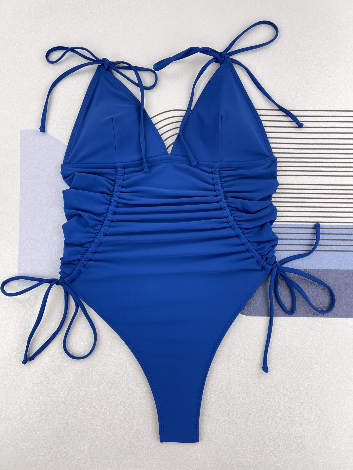 One Piece Swimsuit Drawstring Pleated Sexy Swimsuit Swimsuit Twingo