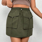 Plus Size Women Clothes Autumn Winter Street Elastic Waist A line Skirt Yido