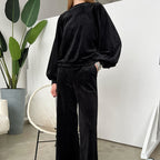 Pijamas cómodos de manga larga para otoño e invierno para mujer, ropa de abrigo holgada y cálida para el hogar.