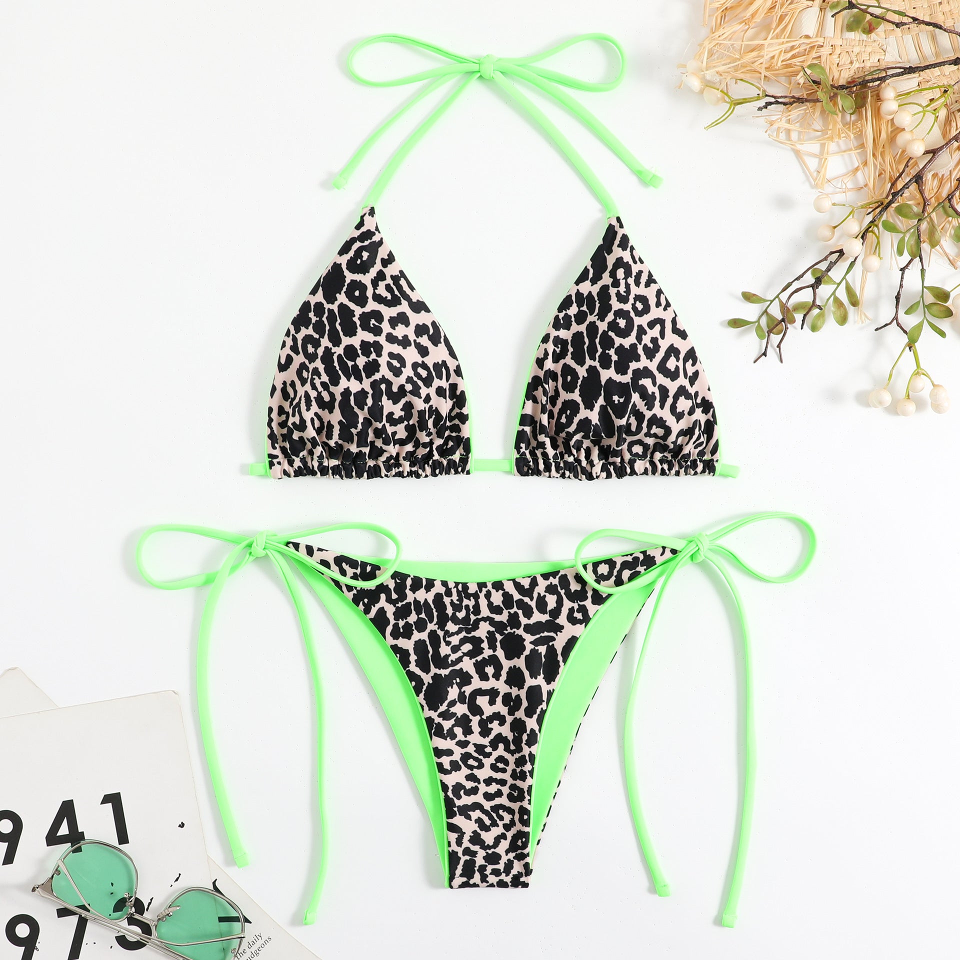 Leopard Print plus Green