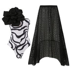 Maillot de bain une pièce pour femme, slim, amincissant, grande tenue florale, robe en mousseline de soie