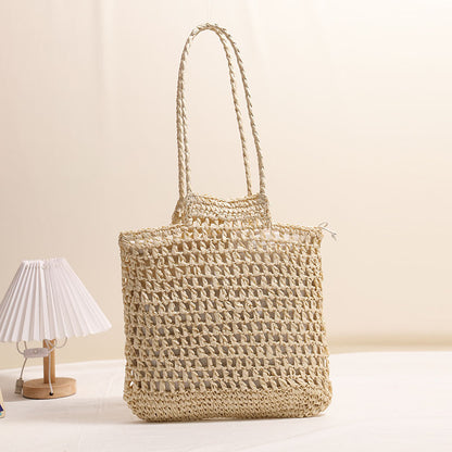 Bolso de paja con un solo hombro, hueco y recortado, diseño de interés especial, bolso de paja tejido, bolso de playa para vacaciones, bolso de mujer 