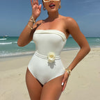 One Piece Multi Wear Drawstring Strap Small Floral Swimwear Swimsuit Bikini