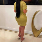 Women Clothing Blouse Collar Button Belt Pocket Dress Venly