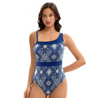 One Piece Swimsuit Triangle Sexy Printed Ladies Swimsuit Bianco