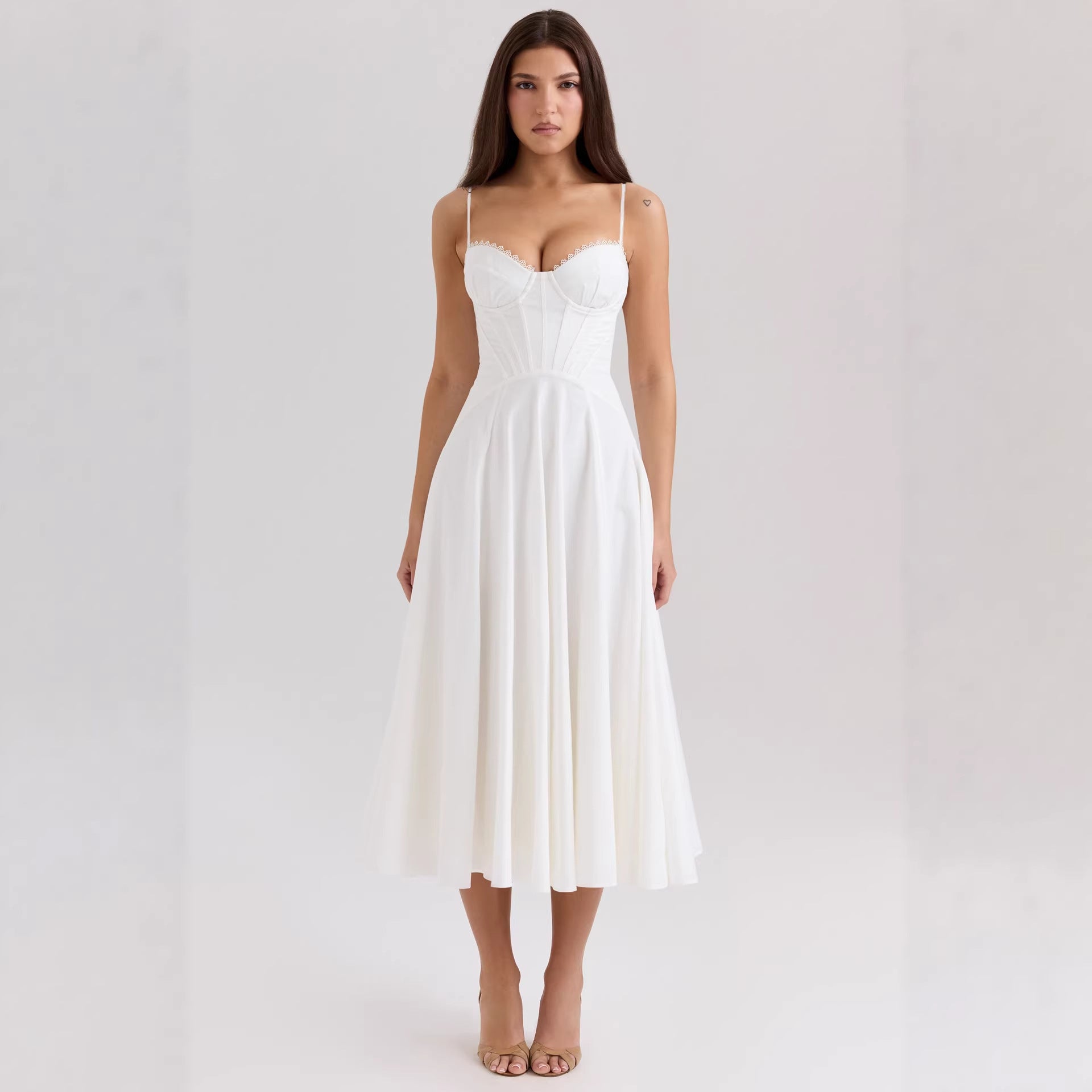 Elegant Gentle Slim Floral Strap Fairy Dress Women XINXI