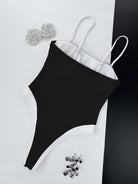 Ladies One Piece Contrast Color One Piece Bikini Swimsuit YatHin