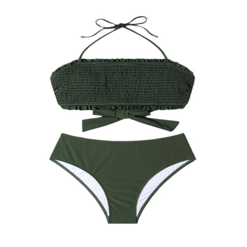 Bikini sexy con cordones para mujer, bikini de tres puntos, traje de baño de playa de primavera