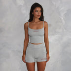 Street Casual Sports Women Slim Fit Letters Embroidered Strap Shorts Fitness Two Piece Sets Summer LingSharp