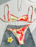 Beige Red Flower