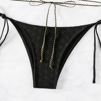 Traje de baño de bikini para mujer, sexy, de color sólido, para playa, primavera
