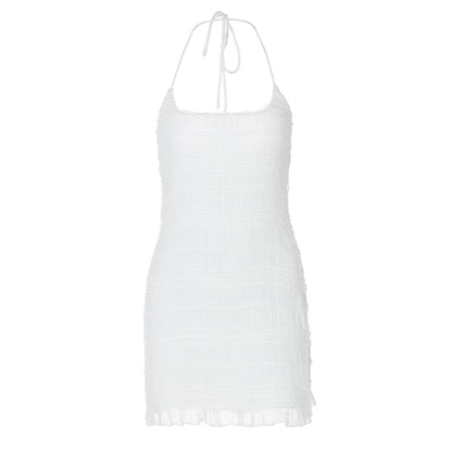 Robe courte moulante dos nu, fraîche, sexy et élégante pour femme