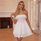 Summer Tube Top Ruffled Tiered Dress PartyPart