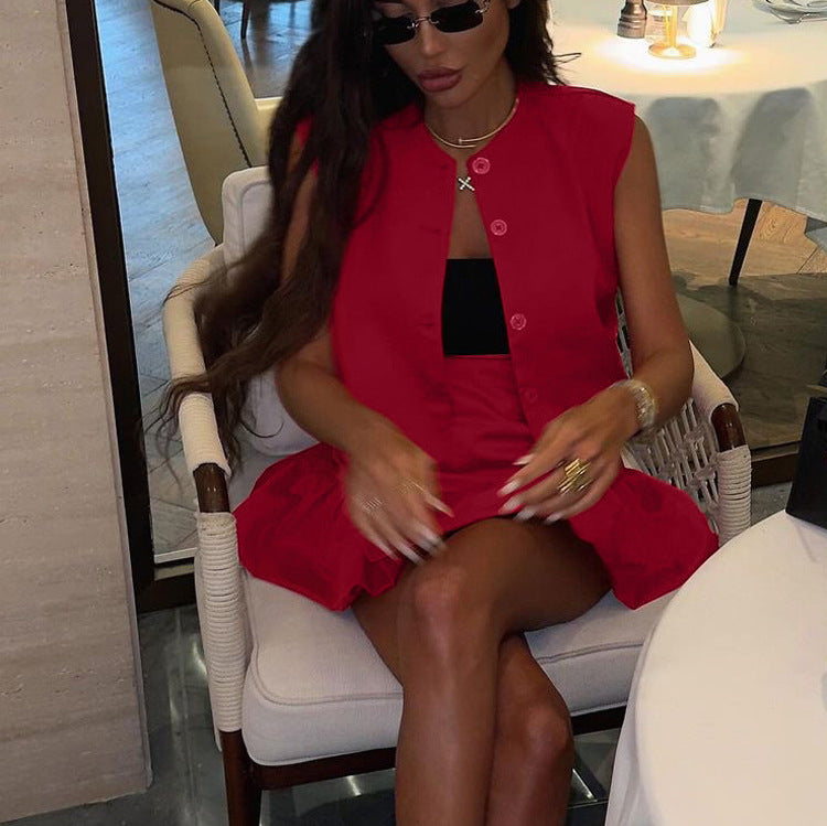 Women Summer Sleeveless Shirt Vest Top Fishtail Skirt Two Piece Set Kigali