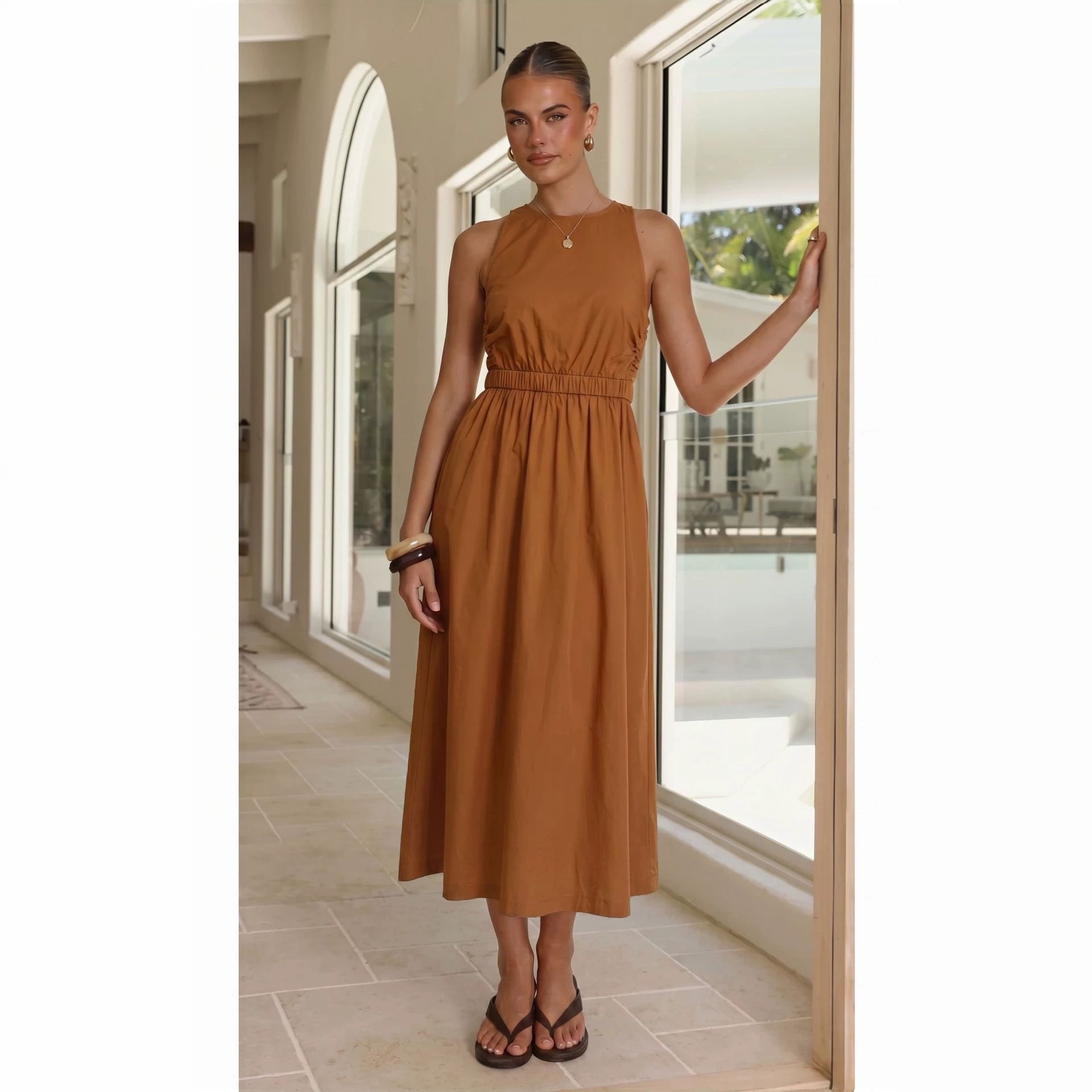 Summer Sexy Backless Dress Comment Short Sleeve VIVIAN