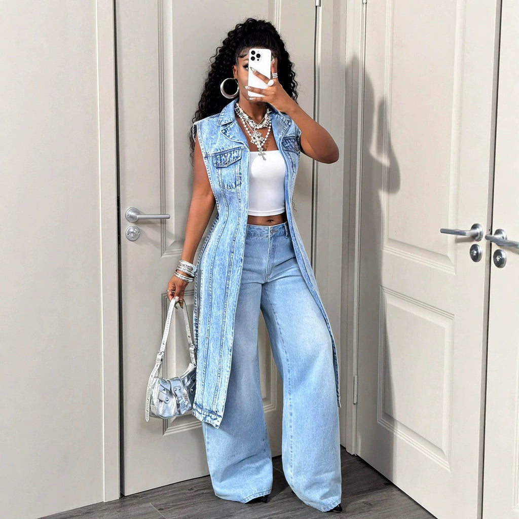 Outdoor Casual Women Denim One Piece Coat FentyWild