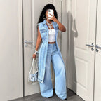 Outdoor Casual Women Denim One Piece Coat FentyWild