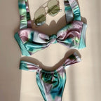 Maillot de bain imprimé bikini pour femme, maillot de bain sexy pour la plage