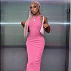 Summer Arrival Women Sexy Slim Sleeveless I Shaped round Neck Dress George