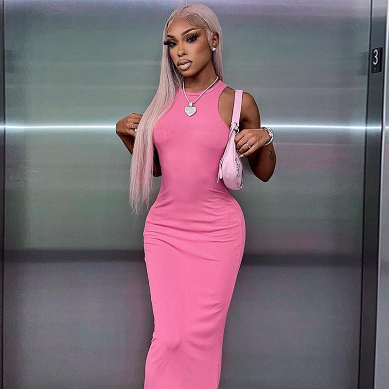 Summer Arrival Women Sexy Slim Sleeveless I Shaped round Neck Dress George