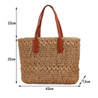 Summer Hollow Out Cutout out Woven Bag Paper String Shoulder Straw Bag Casual Beach Women Bag Rico