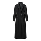 Korean Elegant British Long Cut Coat Women Spring Woolen Coat OFMY