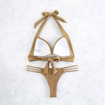 Sexy Halter Bikini Split Swimsuit Women Two Piece Swimwear Summer Beach Bikini