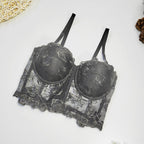 Sexy Tube Top Underwear Outer Wear Bare Back Waist Short Tube Top Sexy See through Lace Embroidery Tube Top Kanuner