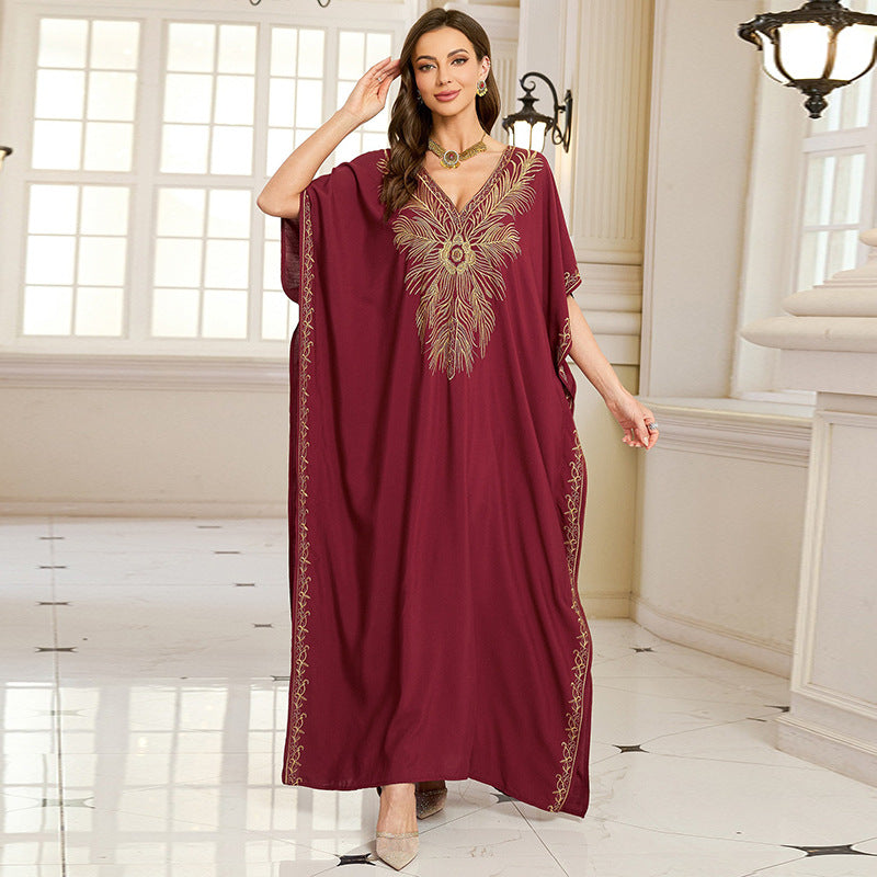 Embroidered Vacation Beach Blouse Maxi Dress Women Casual Dress Beach Cover Up EvenStar