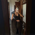 Black Mesh Stitching See through Sleeveless Sheath Dress Sexy Waist Trimming Slim Dress Sight