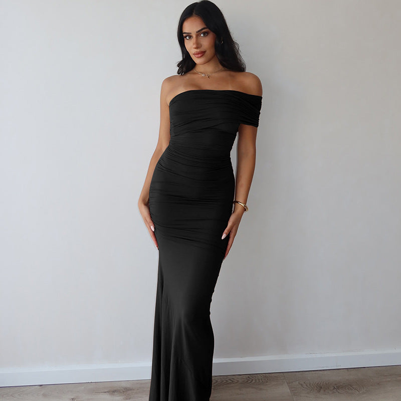 Women Clothing Summer Sexy Backless Slit Slim Dress Women