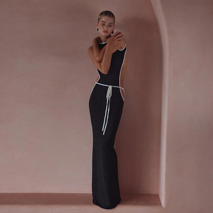 Black Skirt One-Piece Swimsuit