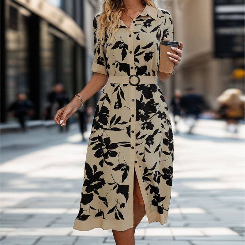Summer Women Shirt Floral Printed Dress HUNDRED