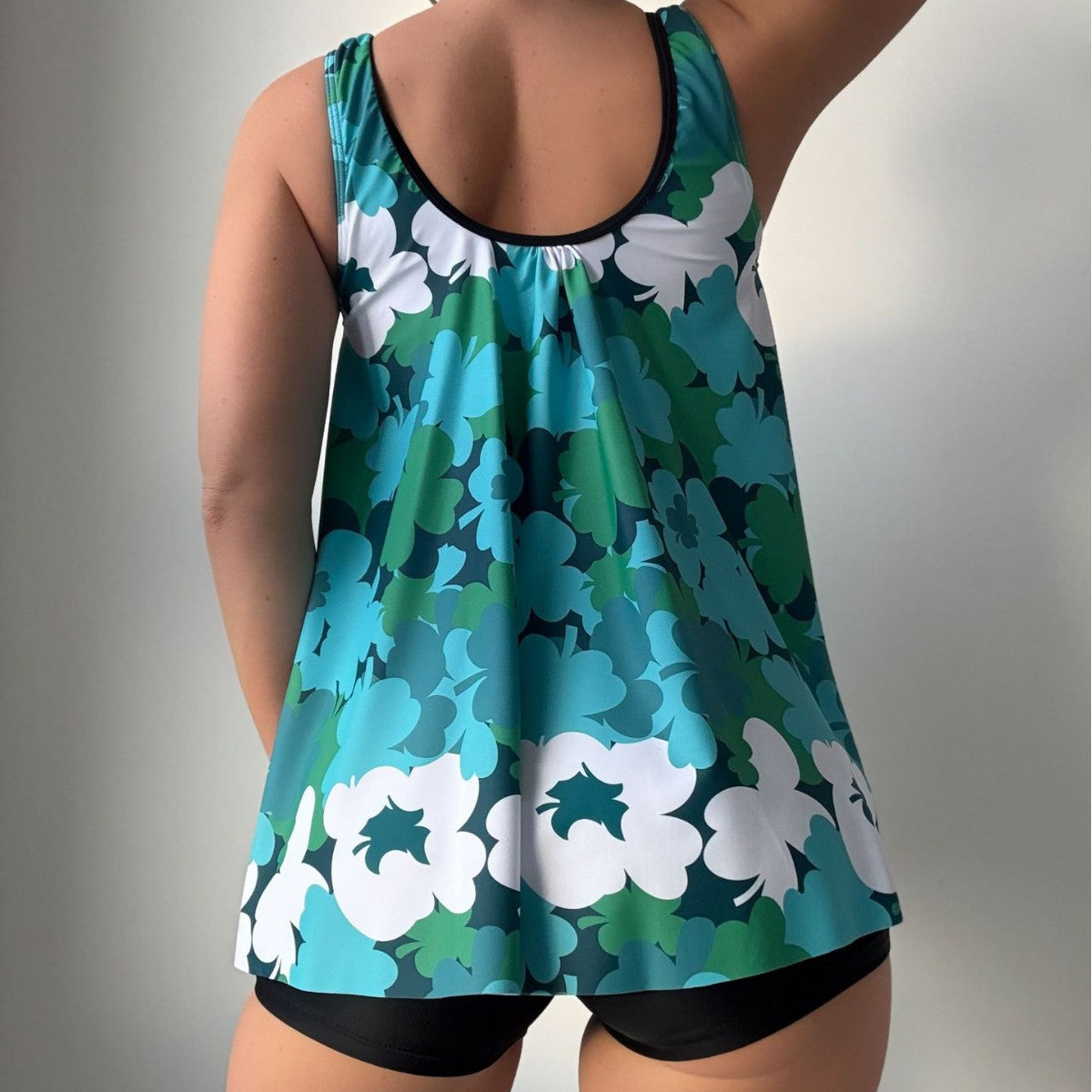 Traje de baño de dos piezas con estampado floral para mujer