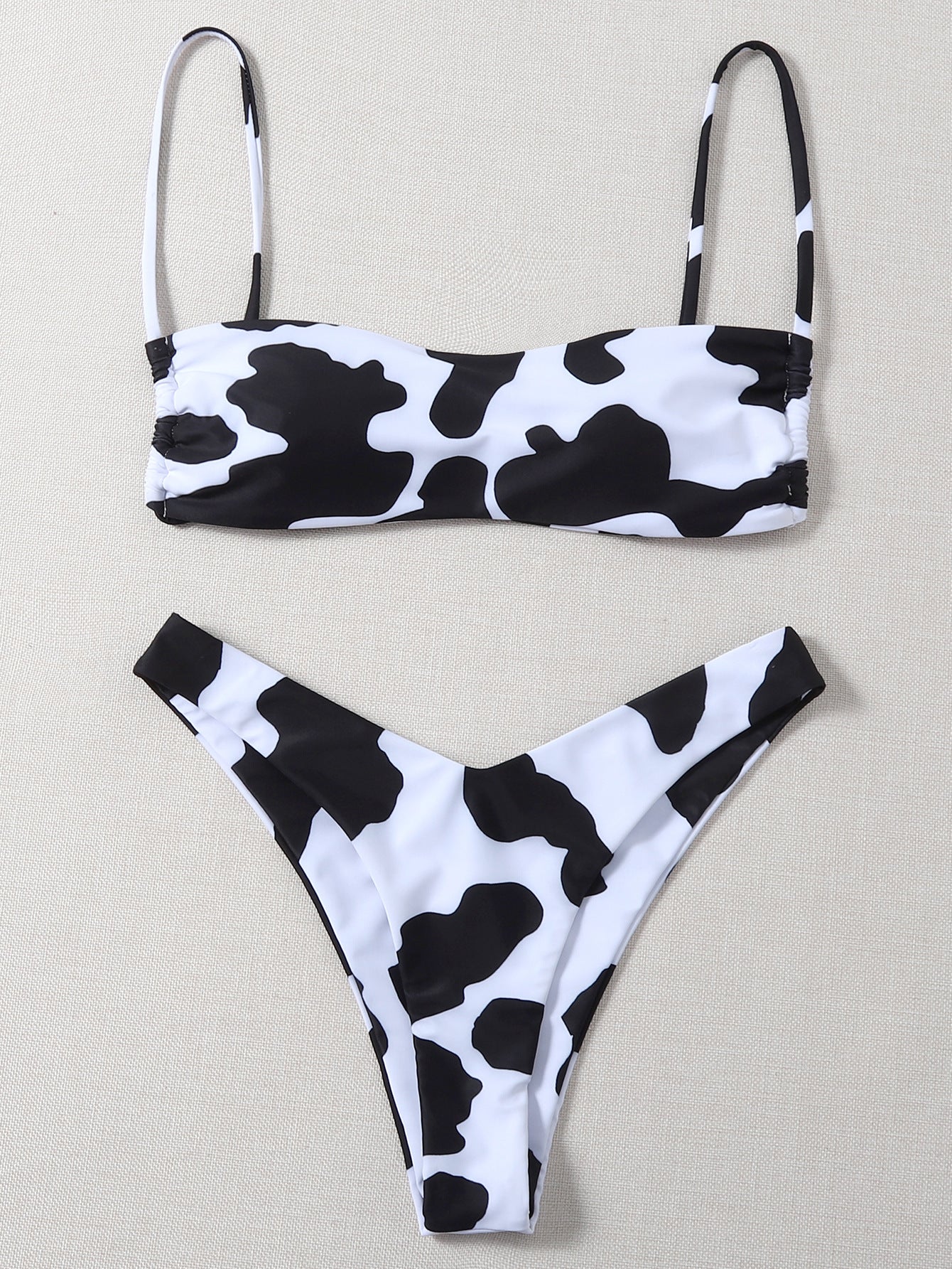 Bikini con estampado de vaca, bikini sexy para mujer, traje de baño dividido sencillo