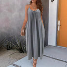 Spring Solid Color Dress Summer Beach Dress Women Suspender Eping