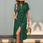 Summer Women Clothes Collared Shirt Dress Jeme
