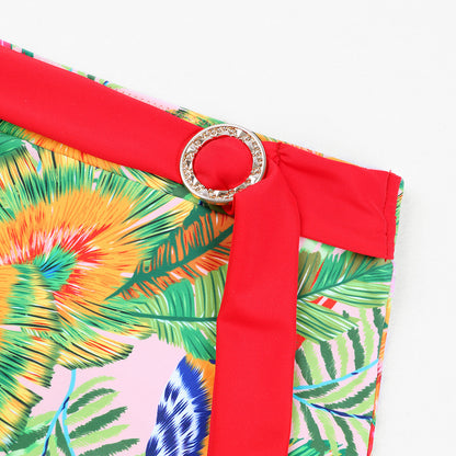 Bikini de cintura alta estampado dividido para mujer, bikini sexy