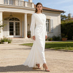 Spring Elegant Retro Twisted Chiffon Patchwork Long Waist Slimming Dress Women Sailfish