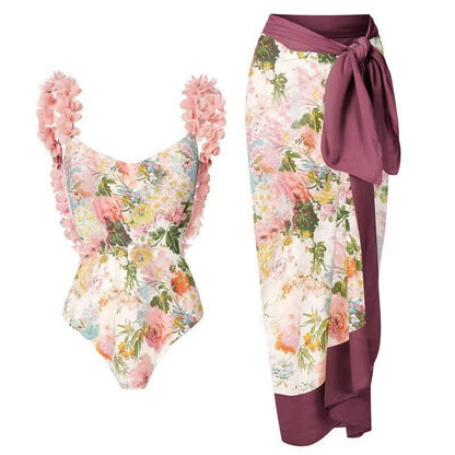 Pink Floral Two-Piece Suit