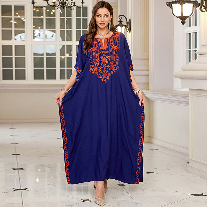 Rayon Embroidered Vacation Beach Blouse Dress Loose Vacation Dress Bikini Cover up EvenStar