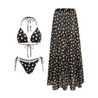 Black White Dot Sexy Swimsuit Slimming Suit Women Dress Beach Swimsuit Three Piece Set OLam