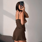 Knitted Modal Vest Top Wooden Ear Shorts Two Piece Soft Pajamas Home Wear Meiyas